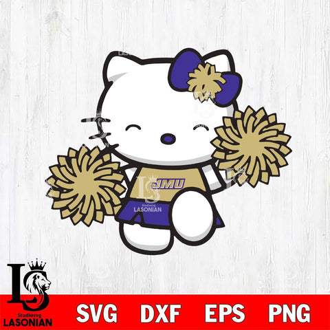 James Madison Dukes Hello Kitty Cheerleader Svg Eps Dxf Png File, Digital Download, Instant Download