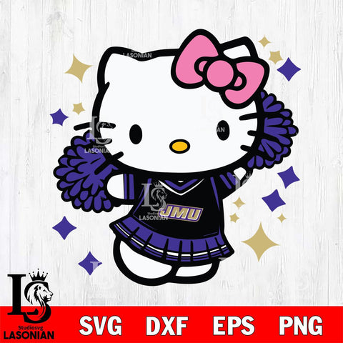 James Madison Dukes Hello Kitty Cheerleader 4 Svg Eps Dxf Png File, Digital Download, Instant Download