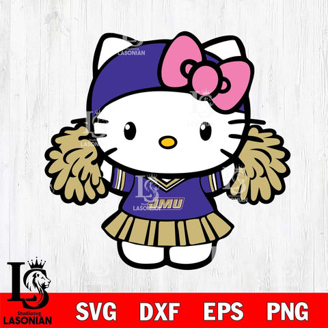 James Madison Dukes Hello Kitty Cheerleader 5 Svg Eps Dxf Png File, Digital Download, Instant Download