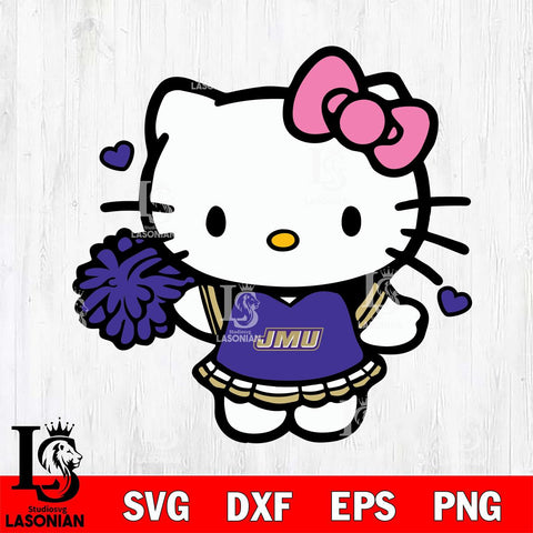 James Madison Dukes Hello Kitty Cheerleader 6 Svg Eps Dxf Png File, Digital Download, Instant Download