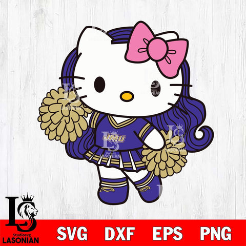 James Madison Dukes Hello Kitty Cheerleader 7 Svg Eps Dxf Png File, Digital Download, Instant Download