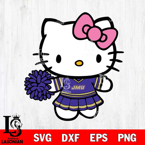 James Madison Dukes Hello Kitty Cheerleader 8 Svg Eps Dxf Png File, Digital Download, Instant Download