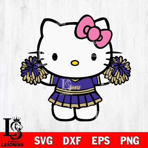 James Madison Dukes Hello Kitty Cheerleader 9 Svg Eps Dxf Png File, Digital Download, Instant Download