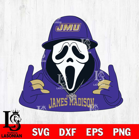 James Madison Dukes Horror Character Ghostface Sport Svg Eps Dxf Png File, NCAA svg, Digital Download, Instant Download
