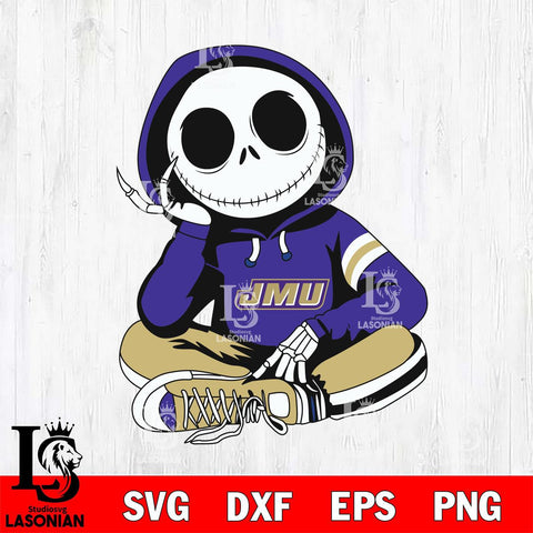 James Madison Dukes Jack Skellington halloween Svg Eps Dxf Png File, NCAA svg, Digital Download, Instant Download