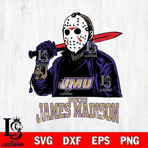 James Madison Dukes Jason Voorhees Horror Halloween Svg Eps Dxf Png File, NCAA svg, Digital Download, Instant Download