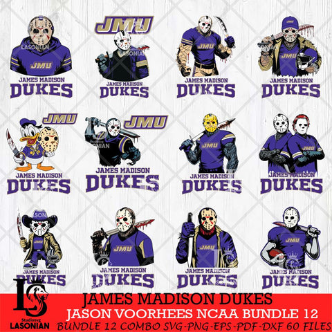 James Madison Dukes Jason Voorhees NCAA Bundle 12 SVG Svg Eps Dxf Png File, Digital Download