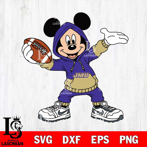 James Madison Dukes Mickey Disney Football Christmas File Cut, NCAA SVG DXF EPS PNG FILE, Digital Download , Criucut , Silhouette
