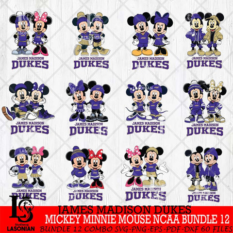 James Madison Dukes Mickey Minnie Mouse NCAA Bundle 12 Svg Eps Dxf Png File, Bundle NCAA svg , File Cut , Digital Download , Instant Download, Cut Svg Files