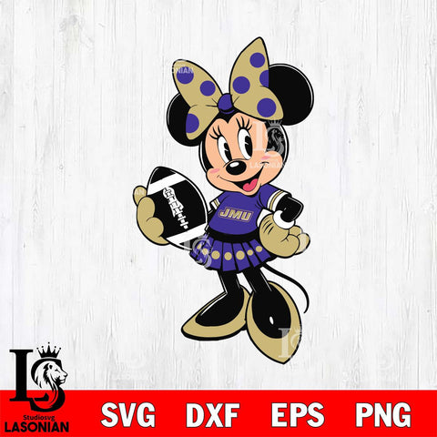 James Madison Dukes Minnie Mouse Svg Eps Dxf Png File, NCAA svg, Digital Download, Instant Download
