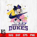 James Madison Dukes Minnie Mouse Dancing SVG DXF EPS PNG FILE, NCAA File Cut,Digital Download,Instant Download