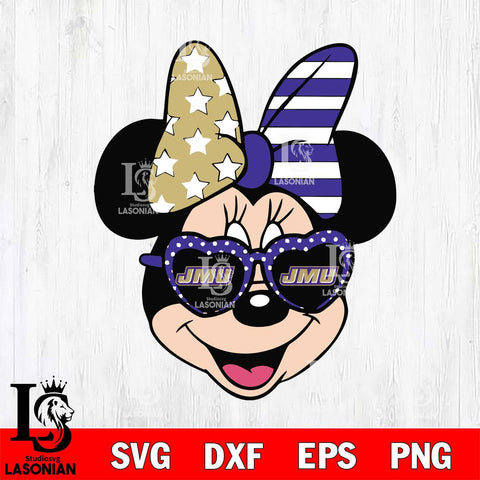 James Madison Dukes Minnie Mouse Love Svg Eps Dxf Png File, NCAA svg, Digital Download, Instant Download