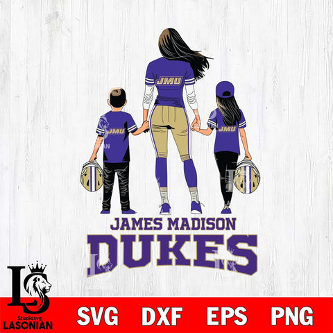 James Madison Dukes Mother and son Rugby SVG DXF EPS PNG FILE,NCAA SVG, Father day Digital Download,Instant Download, Silhouette