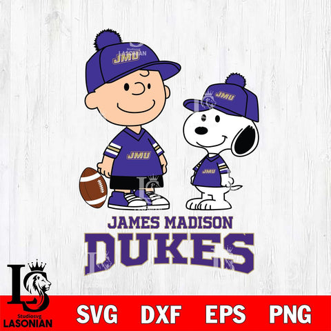 James Madison Dukes Peanuts Snoopy Friends Football SVG DXF EPS PNG FILE,Snoopy File Cut, NCAA Digital Download,Instant Download,Christmas Silhouette