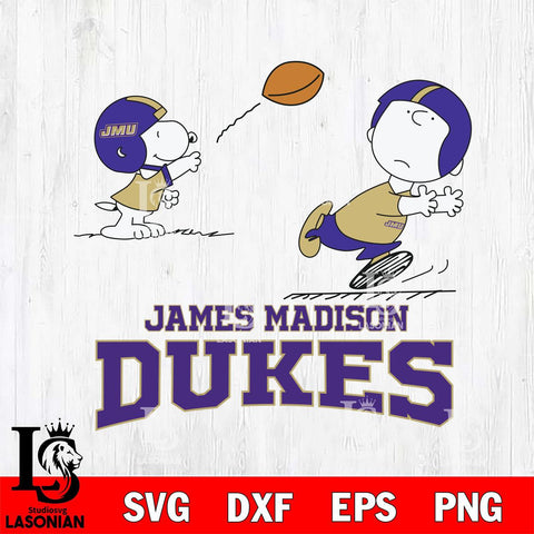 James Madison Dukes Peanuts play football SVG DXF EPS PNG FILE,Snoopy File Cut, NCAA Digital Download,Instant Download,Christmas Silhouette