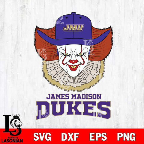 James Madison Dukes Pennywise Horror Sport 12 Svg Eps Dxf Png File, Digital Download