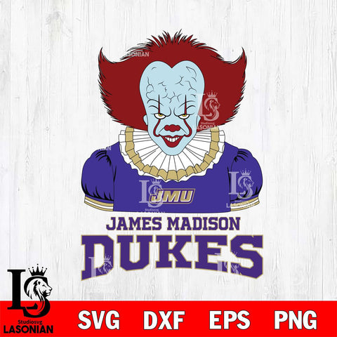 James Madison Dukes Pennywise Horror Sport 5 Svg Eps Dxf Png File, Digital Download