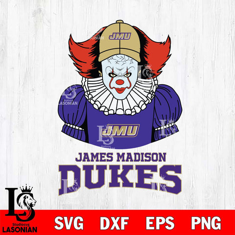 James Madison Dukes Pennywise Horror Sport 7 Svg Eps Dxf Png File, Digital Download