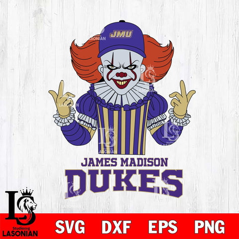 James Madison Dukes Pennywise Horror Sport 8 Svg Eps Dxf Png File, Digital Download