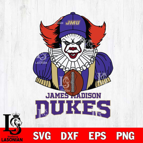 James Madison Dukes Pennywise Horror Sport 9 Svg Eps Dxf Png File, Digital Download