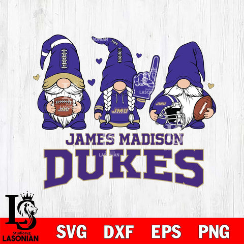 James Madison Dukes Rugby Gnome File Cut, NCAA SVG, Digital Download , Criucut , Silhouette