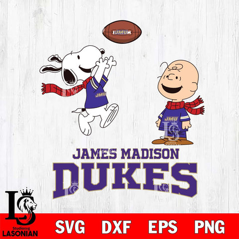 James Madison Dukes Snoopy & Charlie Brown Football Cricut,Christmas SVG DXF EPS PNG FILE, NCAA Digital Download,Instant Download, Silhouette