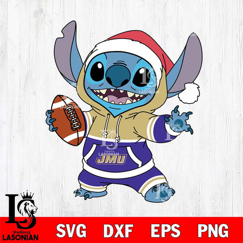 James Madison Dukes Stitch Football Christmas File Cut, NCAA SVG DXF EPS PNG FILE, Digital Download , Criucut , Silhouette