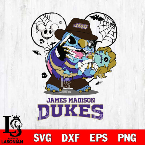 James Madison Dukes Stitch Freddy Krueger Halloween Svg Eps Dxf Png File, Digital Download, Instant Download