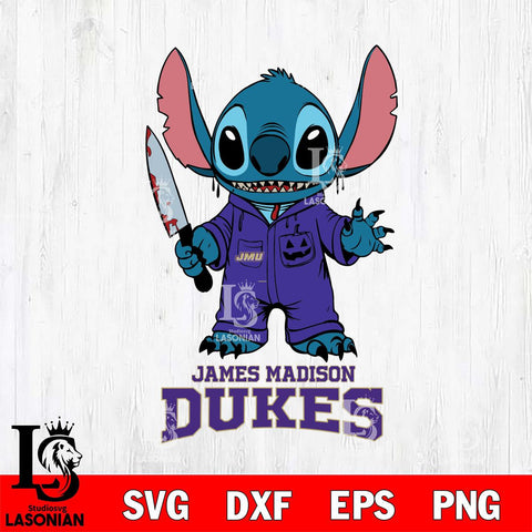 James Madison Dukes Stitch Horror 2 Svg Eps Dxf Png File, NCAA svg, Digital Download, Instant Download