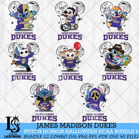 James Madison Dukes Stitch Horror Halloween Bundle NCAA Svg Eps Dxf Png File, Digital Download, Instant Download