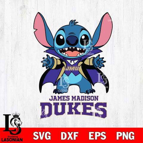 James Madison Dukes Stitch Vampire halloween Svg Eps Dxf Png File, NCAA svg, Digital Download, Instant Download