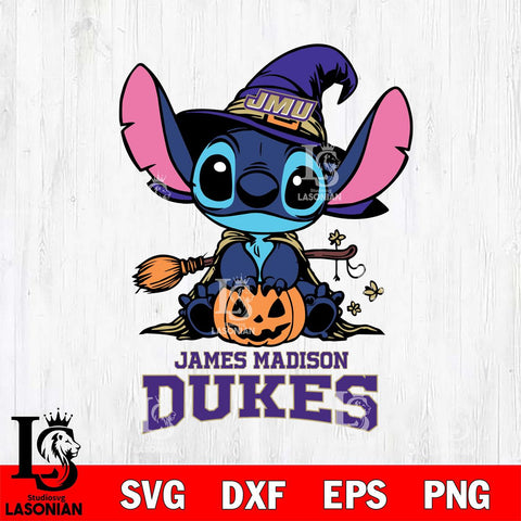 James Madison Dukes Stitch witch Svg Eps Dxf Png File, NCAA svg, Digital Download, Instant Download