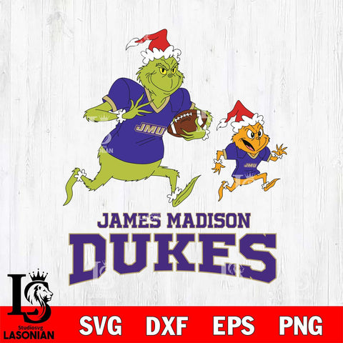 James Madison Dukes The Grinch & Max Football Cricut,Christmas SVG DXF EPS PNG FILE, NCAA Digital Download,Instant Download, Silhouette