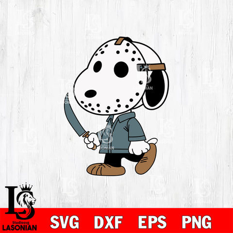 Jason Voorhees Snoopy SVG DXF EPS PNG FILE, Halloween File Cut, Digital Download,Instant Download, Silhouette, Cricut