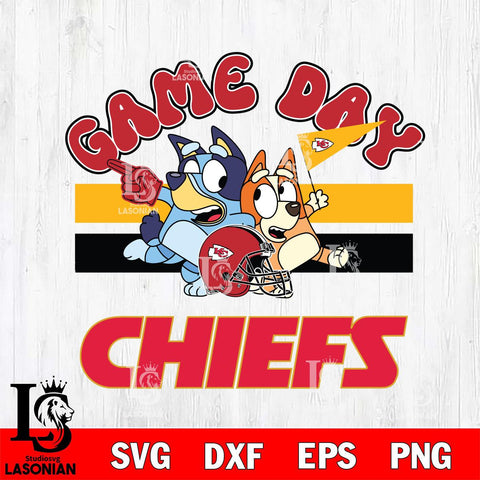Kansas City Chiefs Bluey & Bingo 9 Svg Eps Dxf Png File, NFL svg, Digital Download, Instant Download