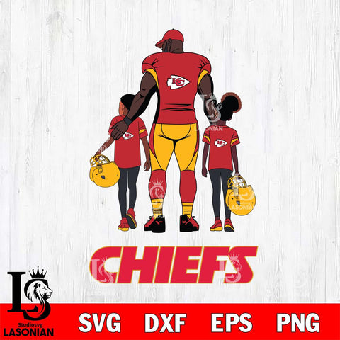 Kansas City Chiefs 3 Father and son Rugby SVG DXF EPS PNG FILE,NFL SVG, Father day Digital Download,Instant Download, Silhouette