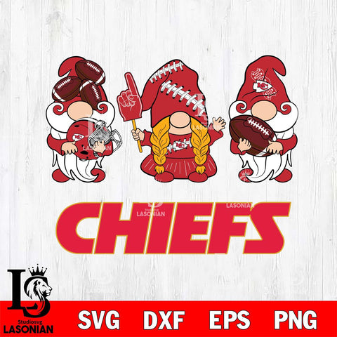 Kansas City Chiefs 3 Gnomes Football Svg Eps Dxf Png File, Digital Download, Instant Download