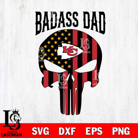 Kansas City Chiefs Badass Dad Svg Eps Dxf Png File, Digital Download, Instant Download