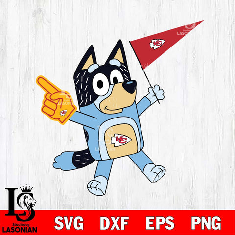 Kansas City Chiefs Bandit Bluey Flag Svg Eps Dxf Png File,NFL Cut Svg Files,Digital File,Sublimation