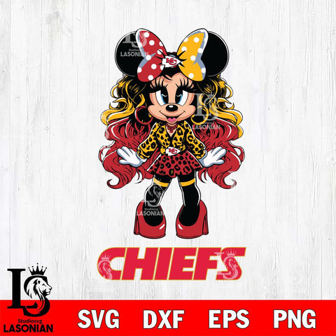 Kansas City Chiefs Beauty Minnie Mouse Svg Eps Dxf Png File, Digital Download, Instant Download