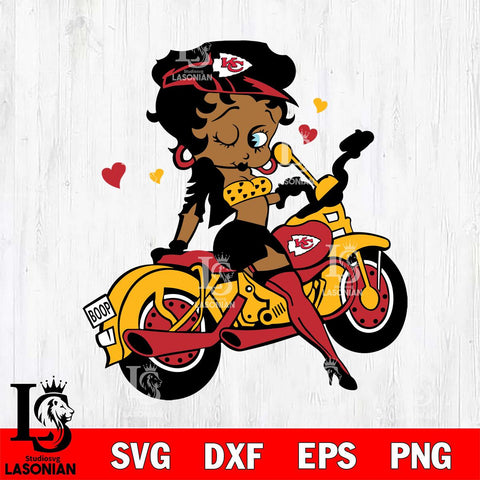 Kansas City Chiefs Betty Boop And Badass Motor SVG Svg Eps Dxf Png File, Digital Download, Instant Download