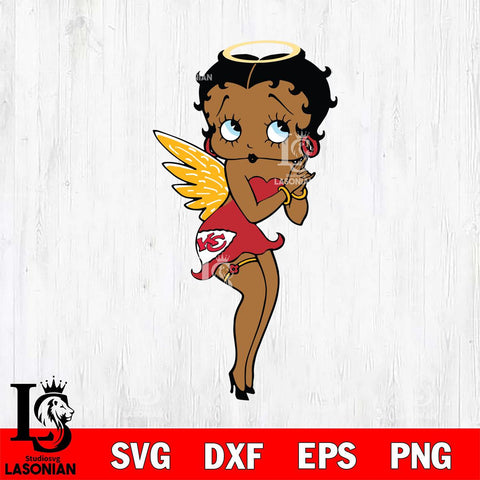 Kansas City Chiefs Betty Boop Angel SVG Svg Eps Dxf Png File, Digital Download, Instant Download