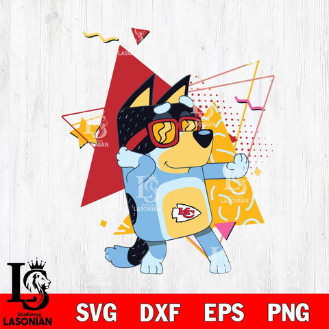 Kansas City Chiefs Bluey 4 NFL Svg Eps Dxf Png File, Digital Download, Instant Download