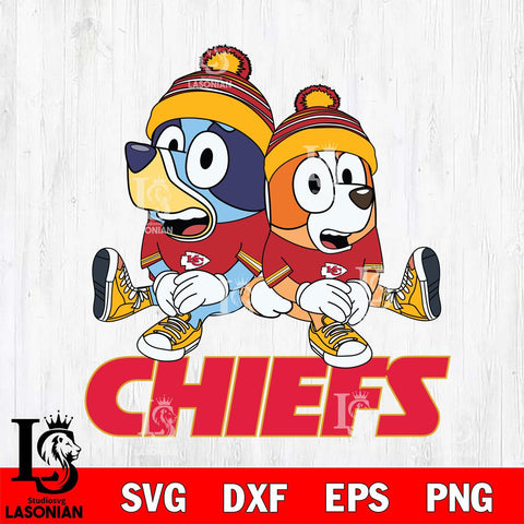 Kansas City Chiefs Bluey & Bingo 8 Svg Eps Dxf Png File, NFL svg, Digital Download, Instant Download