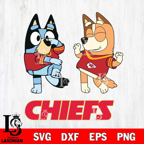 Kansas City Chiefs Bluey Chilli Sport Svg Eps Dxf Png File, Digital Download, Instant Download