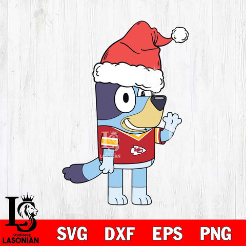 Kansas City Chiefs Bluey Christmas Svg Eps Dxf Png File, Digital Download, Instant Download