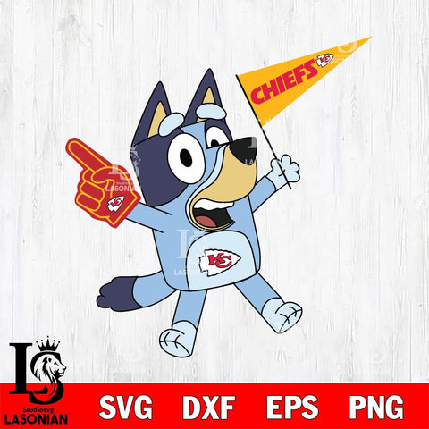 Kansas City Chiefs Bluey Flag NFL Football Svg Eps Dxf Png File, Digital Download, Instant Download