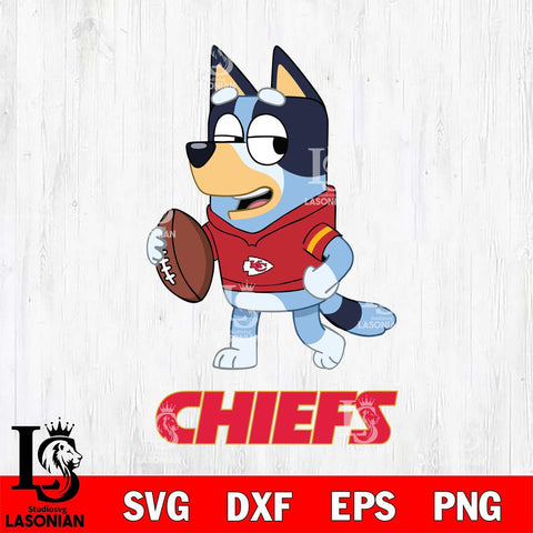 Kansas City Chiefs Bluey Football Sport Svg Eps Dxf Png File, Digital Download ,Instant Download, Cricut File