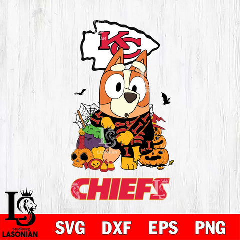 Kansas City Chiefs Bluey Halloween NFL Svg Eps Dxf Png File, Digital Download, Instant Download