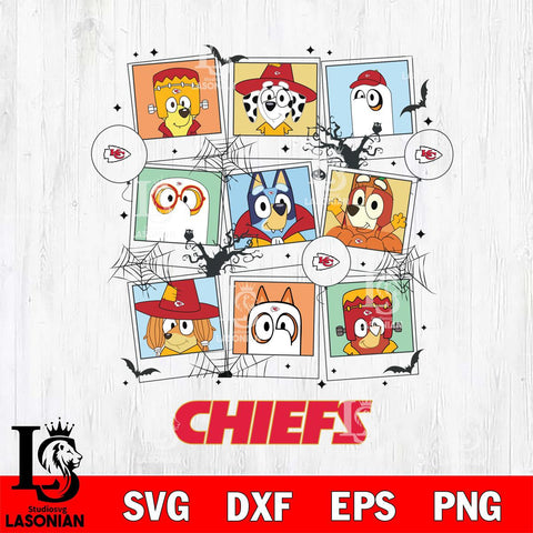 Kansas City Chiefs Bluey Halloween Sport Svg Eps Dxf Png File, Digital Download, Instant Download
